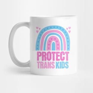 Protect Trans Kids Rainbow Queer Flag Pink Mug